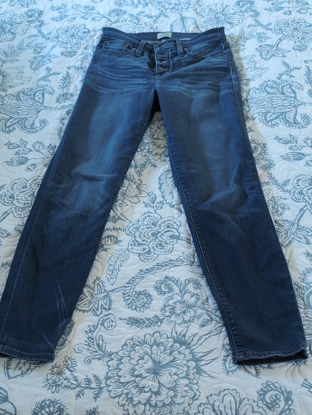 J.Crew High Rise Toothpick Jeans Size 27 Button Front 9"